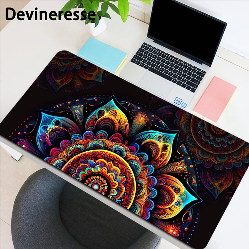 Colorful Flower Desk Mat Large Gaming Mouse Pad Office Keyboard Pad