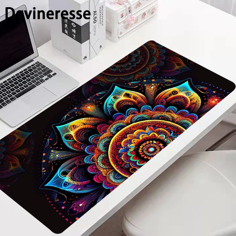 Colorful Flower Desk Mat Large Gaming Mouse Pad Office Keyboard Pad
