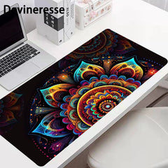 Colorful Flower Desk Mat Large Gaming Mouse Pad Office Keyboard Pad