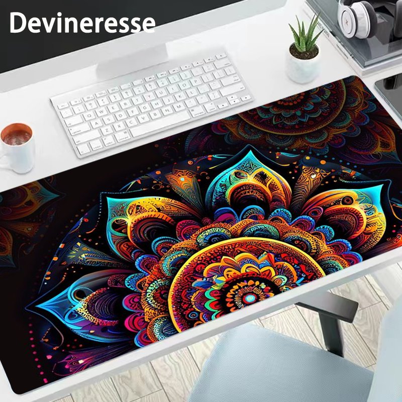 Colorful Flower Desk Mat Large Gaming Mouse Pad Office Keyboard Pad