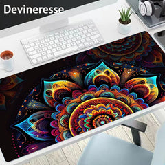Colorful Flower Desk Mat Large Gaming Mouse Pad Office Keyboard Pad