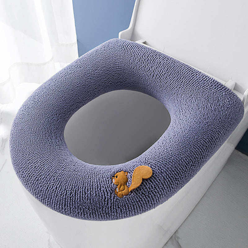 Thick Toilet Seat Cushion for Patient, Warm Knitted Cover, Washable