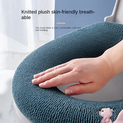 Thick Toilet Seat Cushion for Patient, Warm Knitted Cover, Washable
