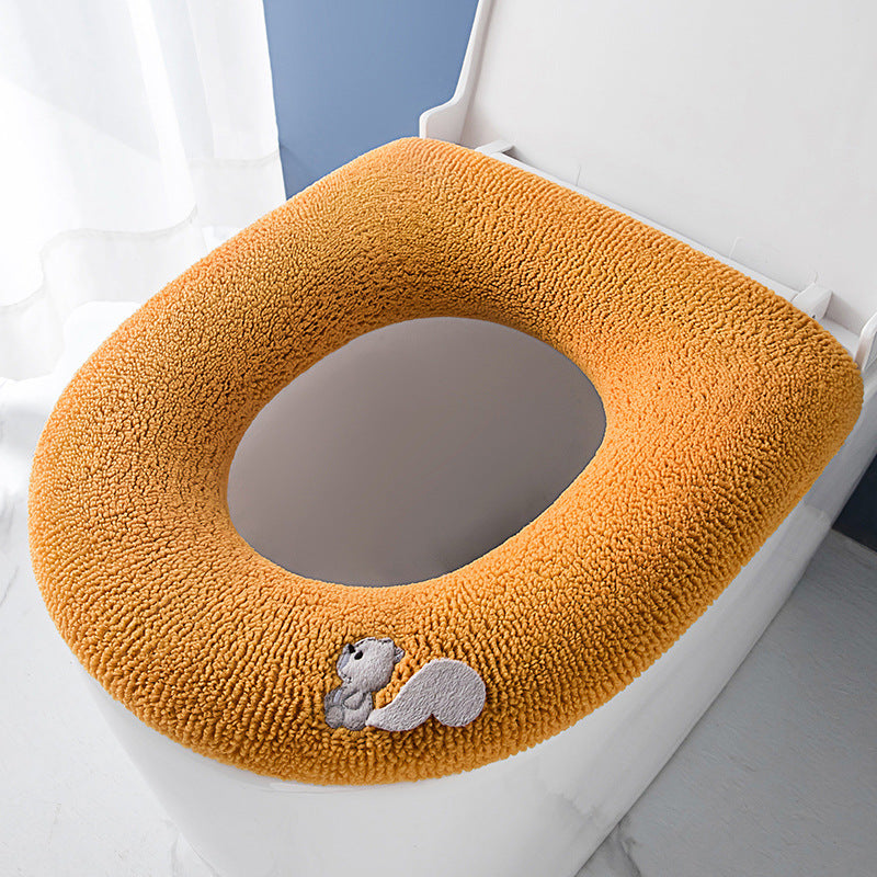 Thick Toilet Seat Cushion for Patient, Warm Knitted Cover, Washable