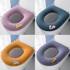 Thick Toilet Seat Cushion for Patient, Warm Knitted Cover, Washable