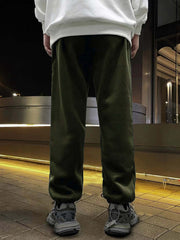 Cartoon Smiling Face Print Men's Pants Drawstring Active Trousers