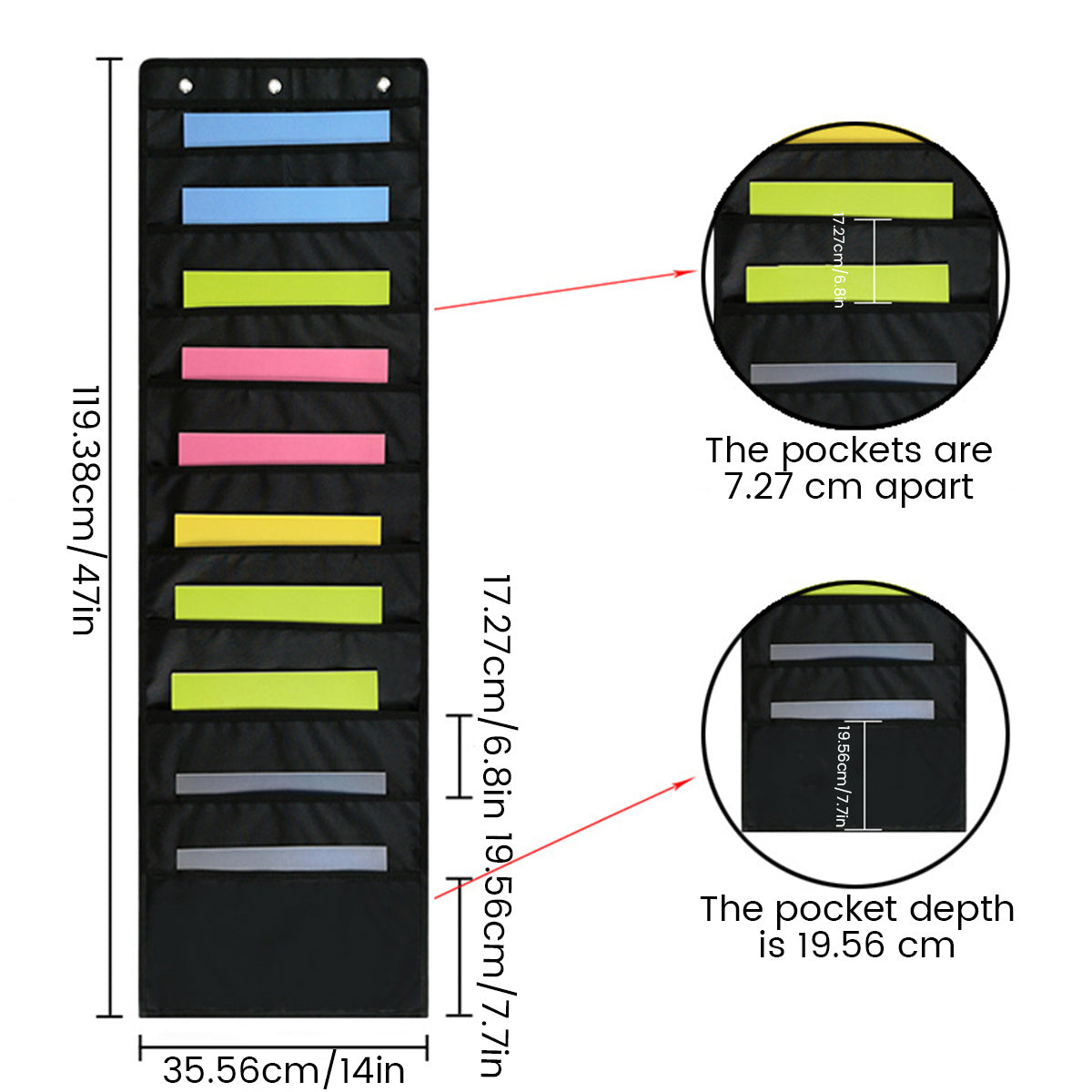 10 Layer Over The Door Hanging Files Storage Bag Space Saving Organization