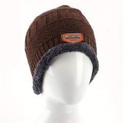 Unisex Winter Fleece Beanie Hat Thick Knitted Hat