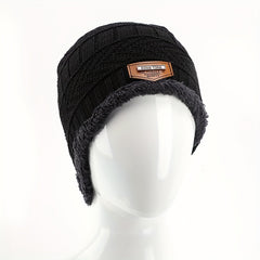 Unisex Winter Fleece Beanie Hat Thick Knitted Hat
