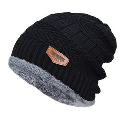 Unisex Winter Fleece Beanie Hat Thick Knitted Hat