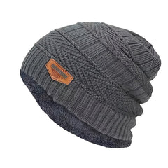 Unisex Winter Fleece Beanie Hat Thick Knitted Hat