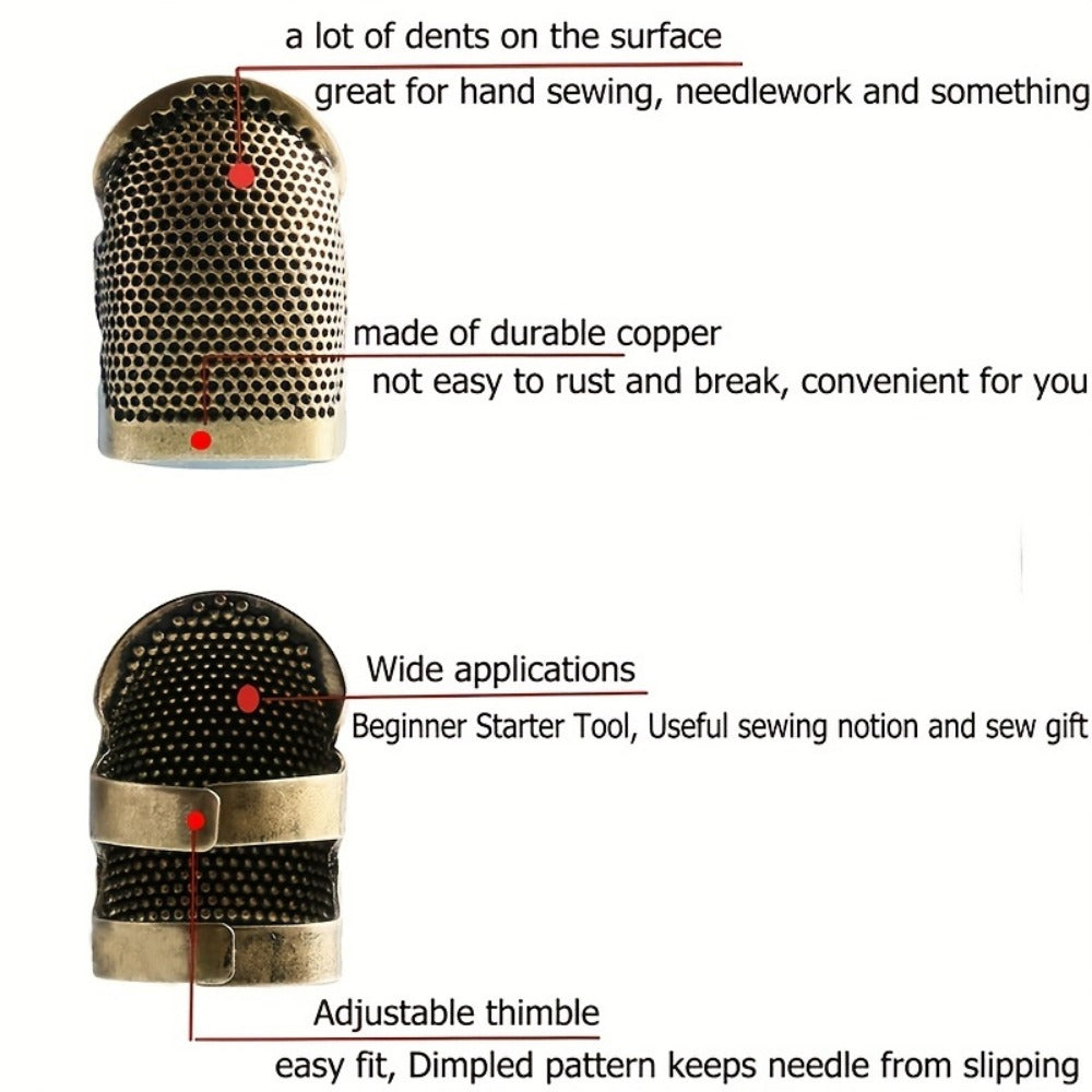 Adjustable Metal Sewing Thimble Finger Protector Shield