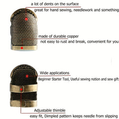 Adjustable Metal Sewing Thimble Finger Protector Shield