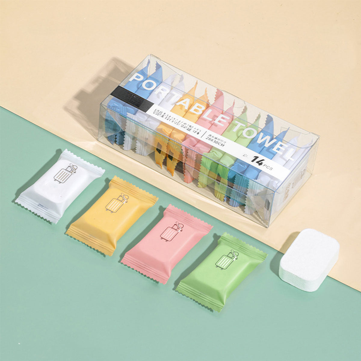 14pcs Compressed Cleansing Towel for Travel & Camping