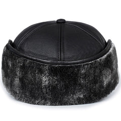 Leather Windproof Baseball Cap For Elderly