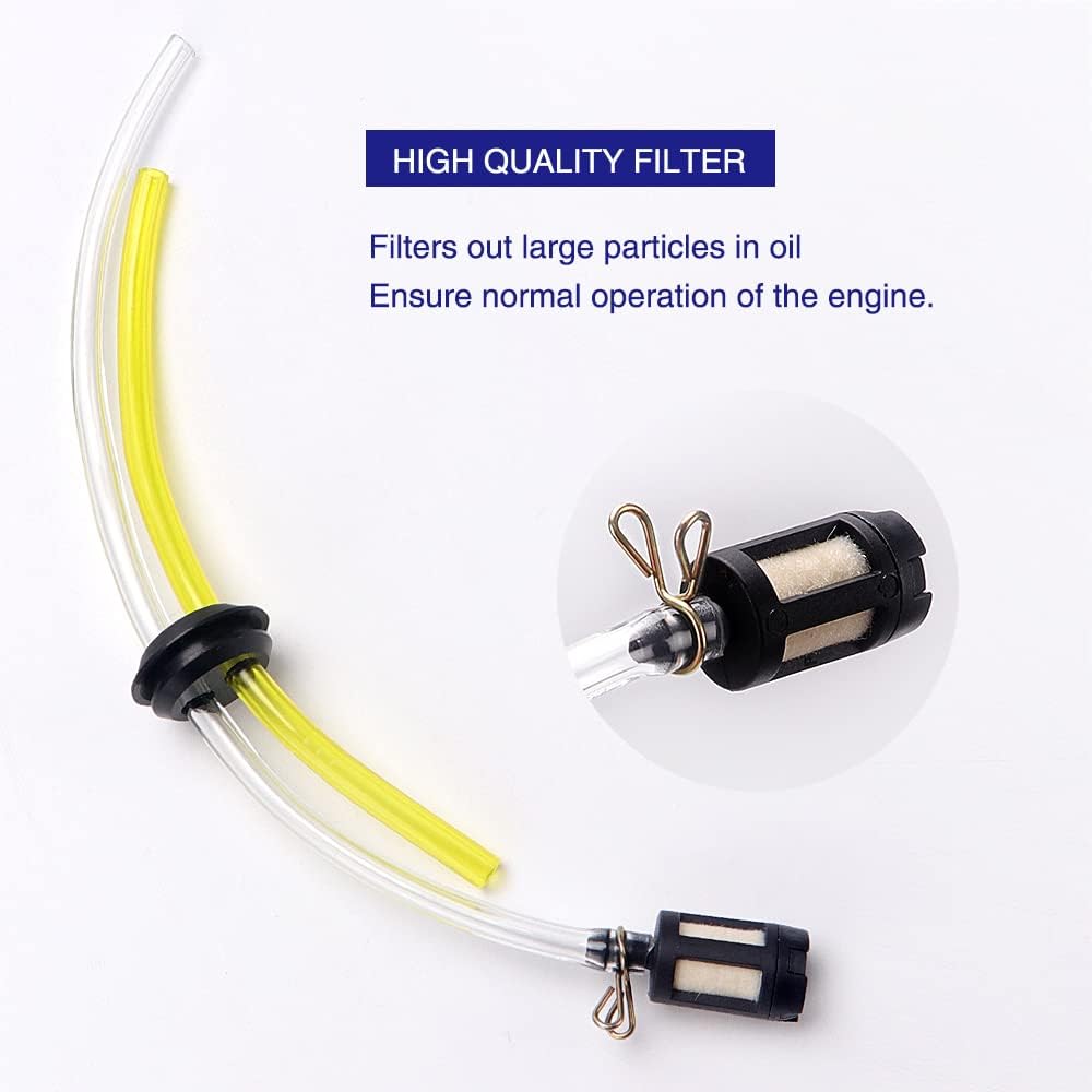 17pcs Fuel Pipes Set for Chainsaw with Primer Bulb, Gasket, Candle Brusher