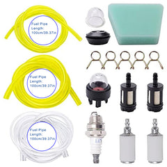 17pcs Fuel Pipes Set for Chainsaw with Primer Bulb, Gasket, Candle Brusher
