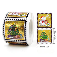 300pcs Christmas Stickers Roll - Candy Bag Decoration Gift Decorations