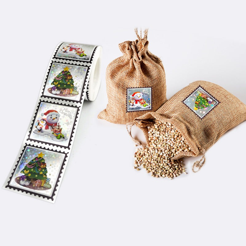 300pcs Christmas Stickers Roll - Candy Bag Decoration Gift Decorations
