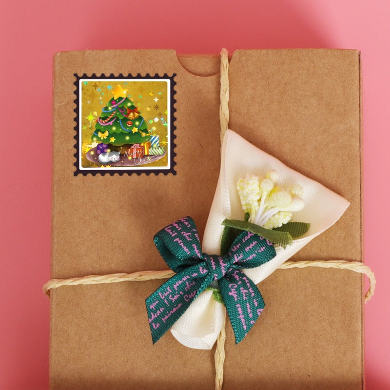 300pcs Christmas Stickers Roll - Candy Bag Decoration Gift Decorations