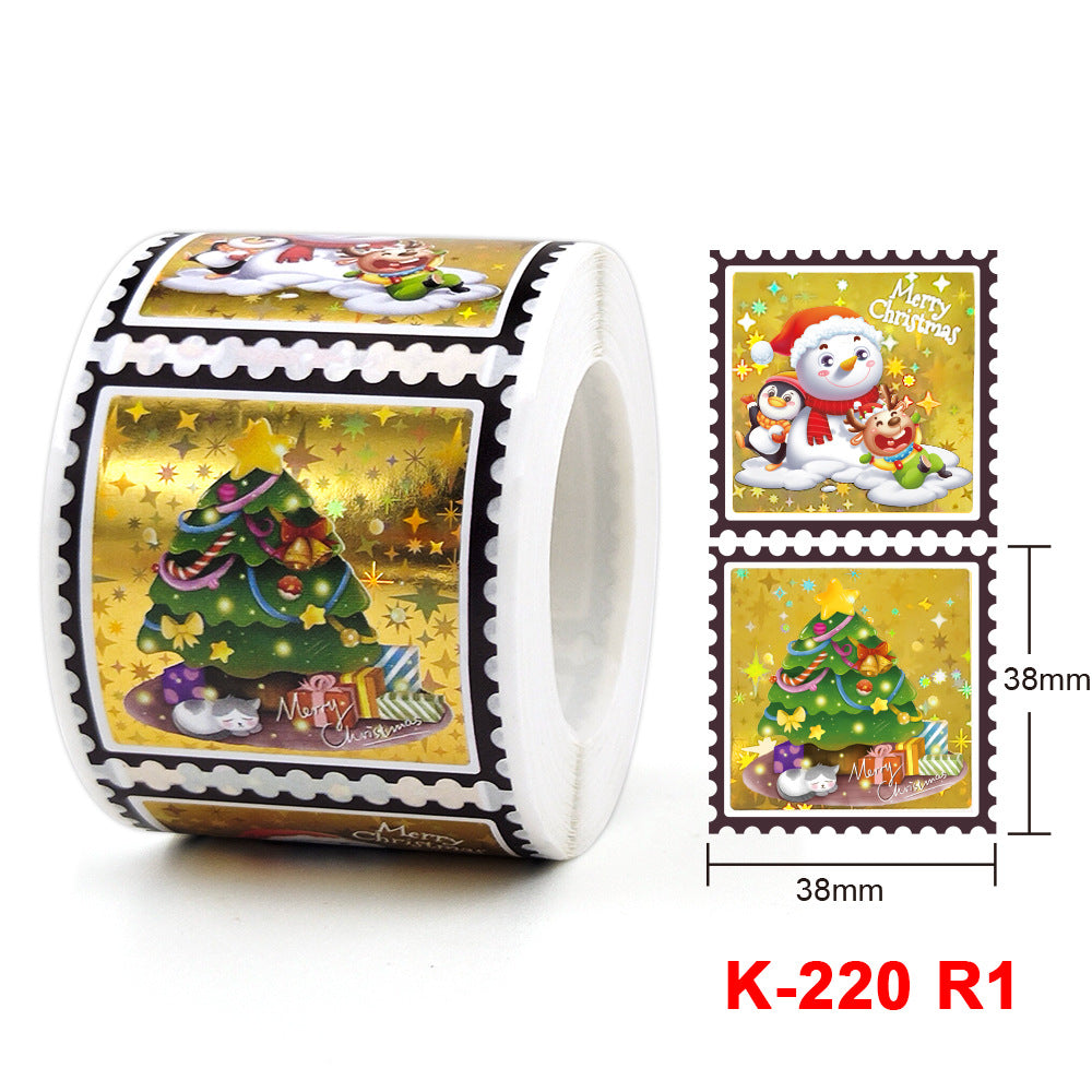 300pcs Christmas Stickers Roll - Candy Bag Decoration Gift Decorations
