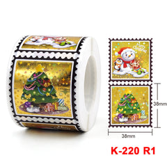 300pcs Christmas Stickers Roll - Candy Bag Decoration Gift Decorations