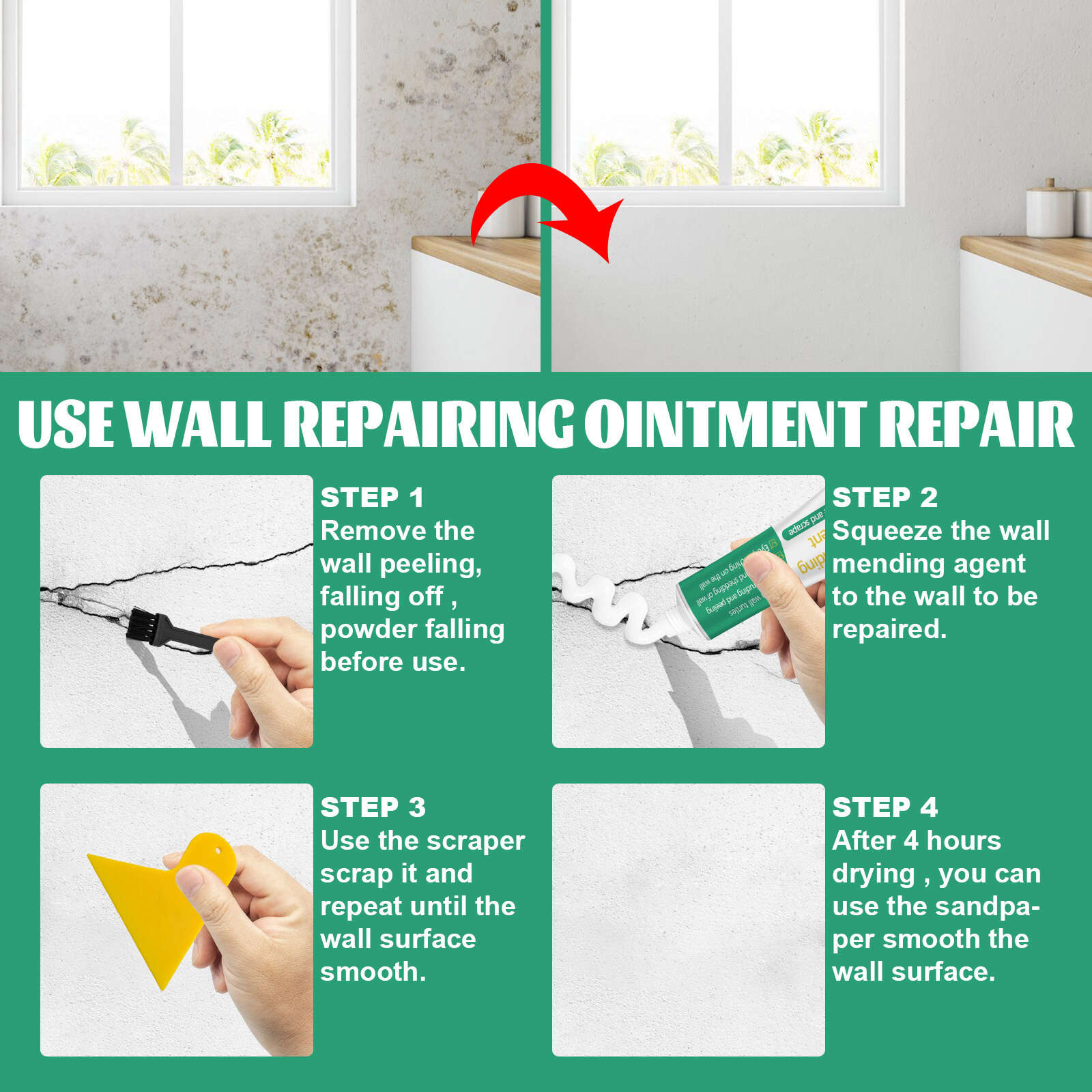 3pcs Wall Repair Putty Waterproof Fast Drying