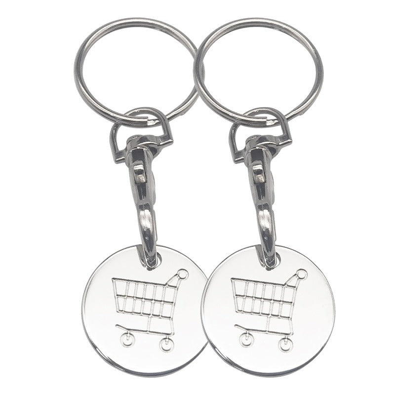 Supermarket Shopping Cart Keychain Car Wallet Key Ring Token