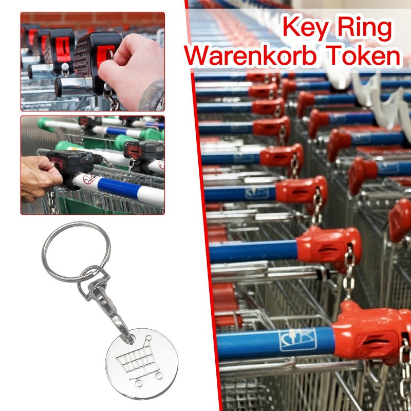 Supermarket Shopping Cart Keychain Car Wallet Key Ring Token