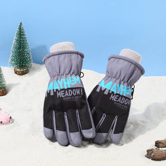 Winter Kids Skiing Gloves Windproof Coldproof Cartoon Warm Keeping