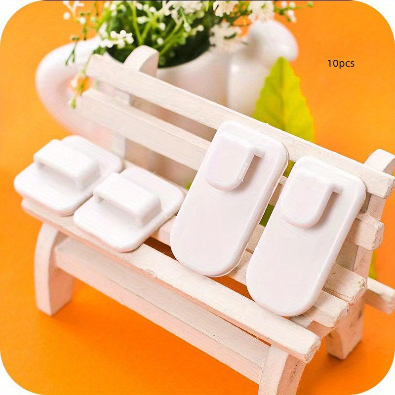 10 Pairs Multifunctional Adhesive Hooks TV Remote Control Storage