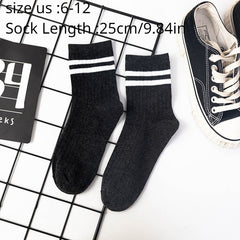 Men's Striped Mid Tube Cotton Socks for Sports