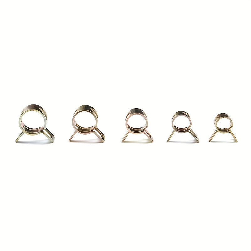 75pcs Zinc Plated Spring Hose Clamp Kit 6-22mm Metal Fastener