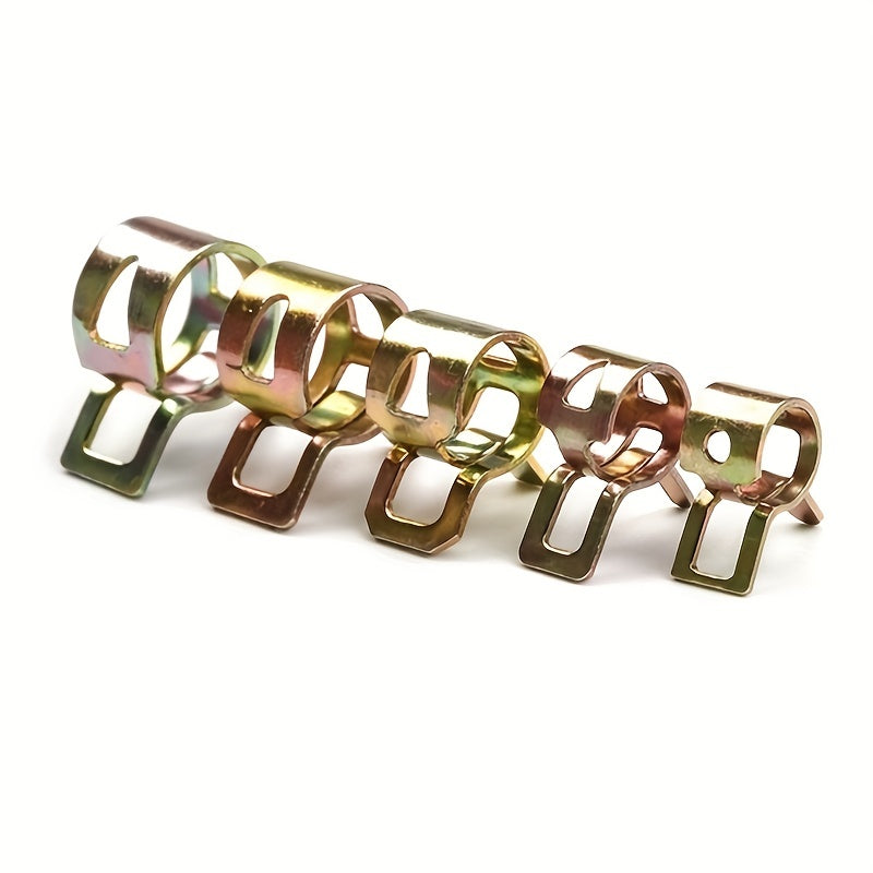 75pcs Zinc Plated Spring Hose Clamp Kit 6-22mm Metal Fastener
