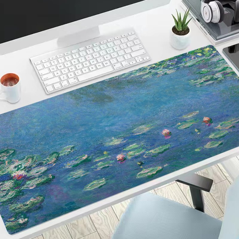 Lotus Pond Desk Mat Large Gaming Mouse Pad E Sports Office Keyboard Pad