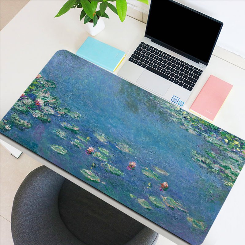 Lotus Pond Desk Mat Large Gaming Mouse Pad E Sports Office Keyboard Pad