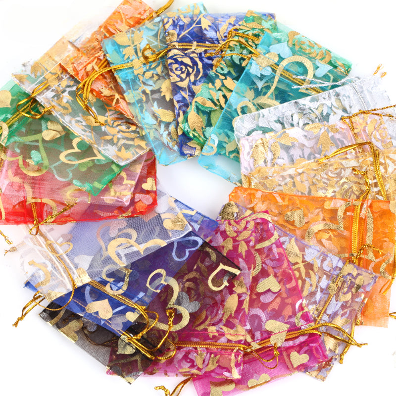 100pcs 7x9cm Organza Bags Jewelry Candy Wedding Party Gift Bags