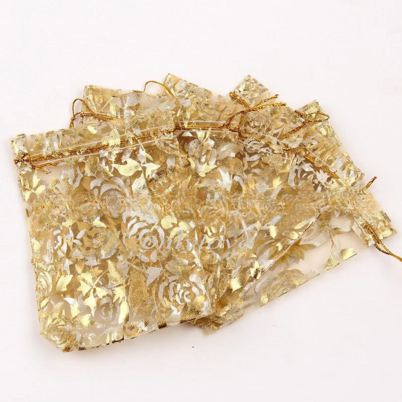 100pcs 7x9cm Organza Bags Jewelry Candy Wedding Party Gift Bags
