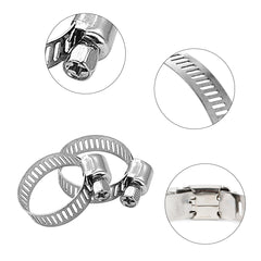 20pcs Stainless Steel Pipe Clamps 9mm 16mm Hose Clips Adjustable