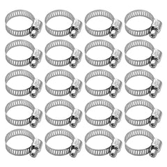 20pcs Stainless Steel Pipe Clamps 9mm 16mm Hose Clips Adjustable
