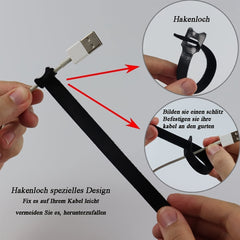 100 Reusable Cable Ties 180mm 150mm 110mm Hook & Loop Fastener