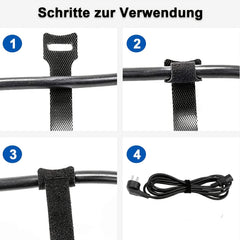 100 Reusable Cable Ties 180mm 150mm 110mm Hook & Loop Fastener