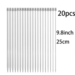20pcs Stainless Steel Single Point Knitting Needles Crochet Hook Set
