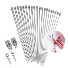 20pcs Stainless Steel Single Point Knitting Needles Crochet Hook Set