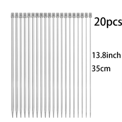 20pcs Stainless Steel Single Point Knitting Needles Crochet Hook Set