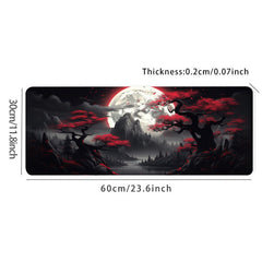 Dark Red Moon Desk Mat Large Gaming Mouse Pad Non Slip Computer Mat Gift