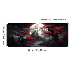 Dark Red Moon Desk Mat Large Gaming Mouse Pad Non Slip Computer Mat Gift