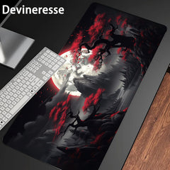 Dark Red Moon Desk Mat Large Gaming Mouse Pad Non Slip Computer Mat Gift