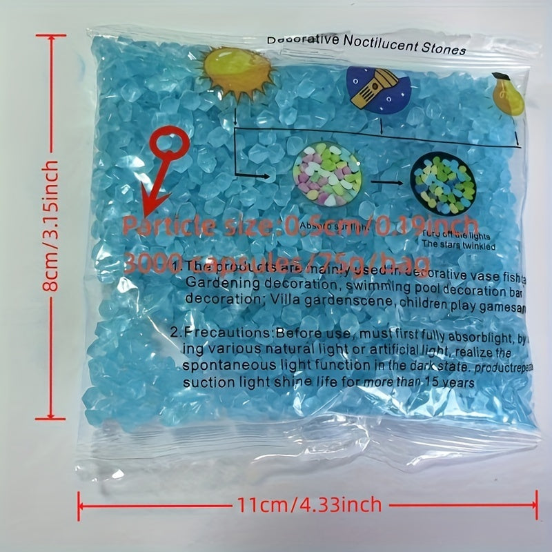 3000pcs Luminous Stone Glow In The Dark Aquarium Decorative Sand Gravel Rock