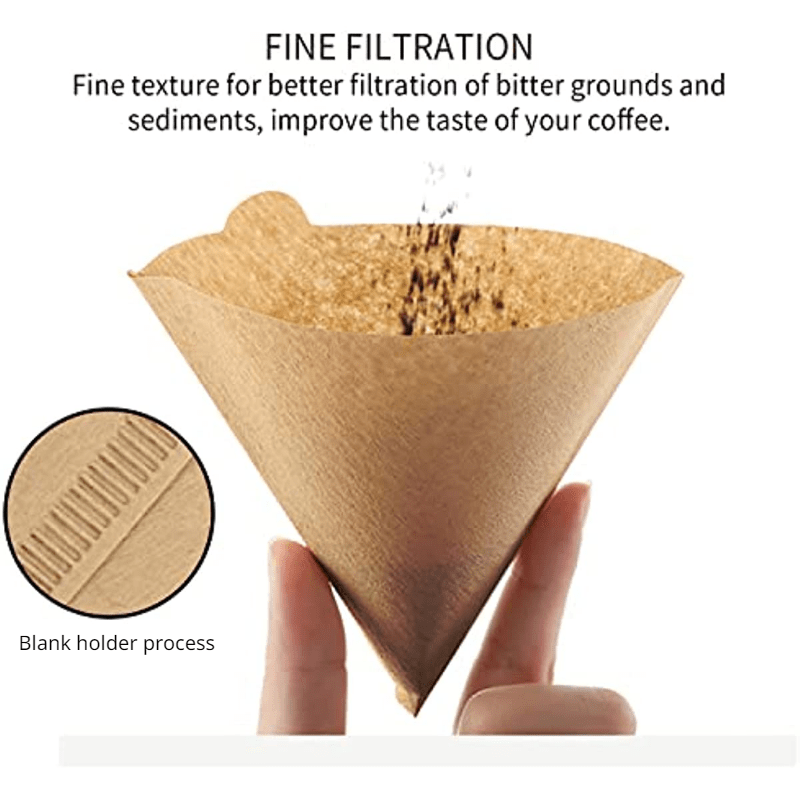 40pcs Cone Coffee Filter Paper Unbleached for Pour Over and Drip C